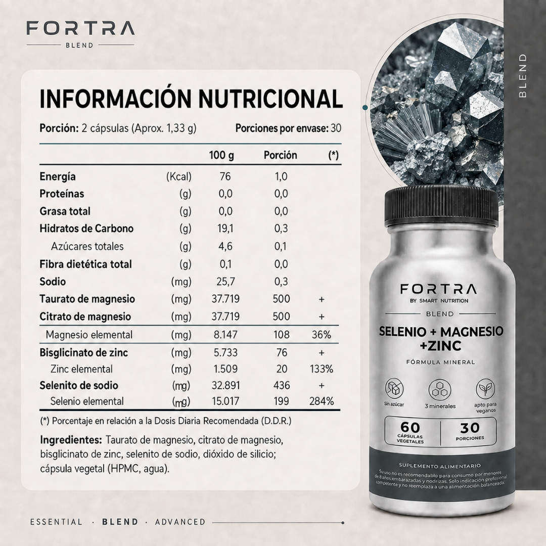 Complejo Mineral Selenio + Magnesio + Zinc SmartNutrition