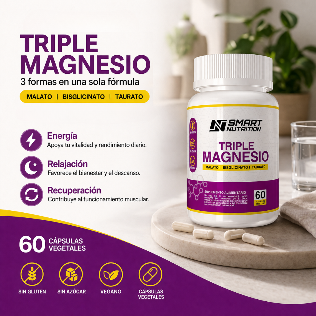 Triple Magnesio(Malato, Bisglicinato, Taurato) SmartNutrition