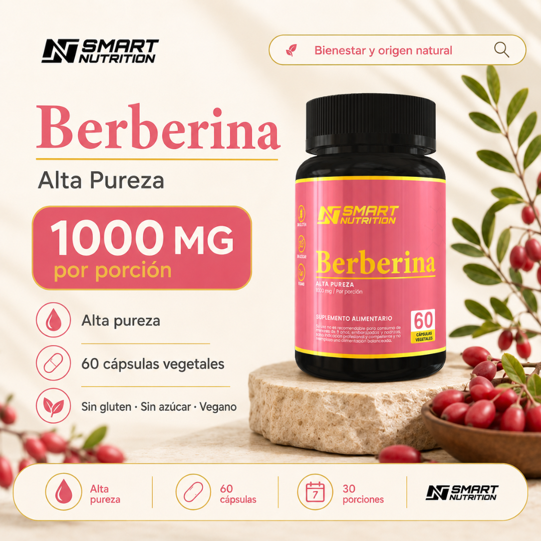 Berberina 1000 mg – Apoyo Metabólico SmartNutrition