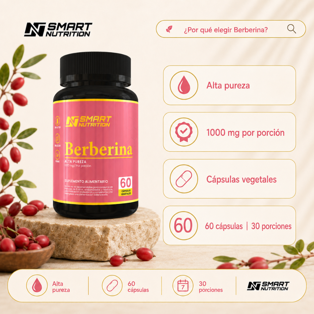 Berberina 1000 mg – Apoyo Metabólico SmartNutrition