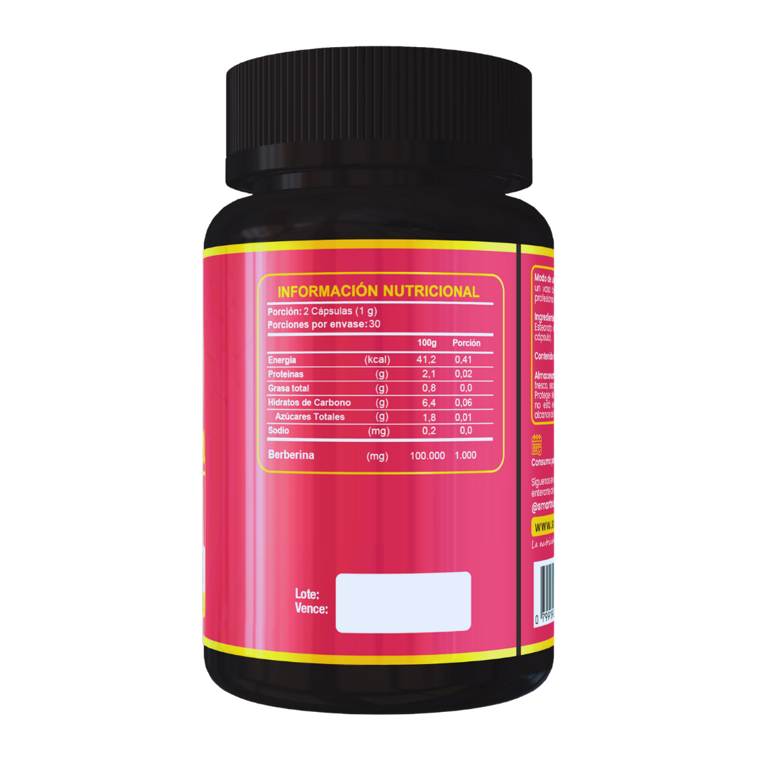 Berberina 1000 mg – Alta Pureza - 60 cáps SmartNutrition