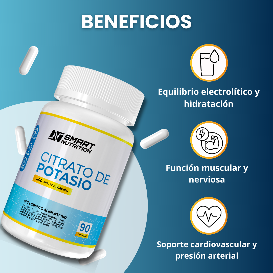 Citrato De Potasio 550mg 90 Caps - Smartnutrition