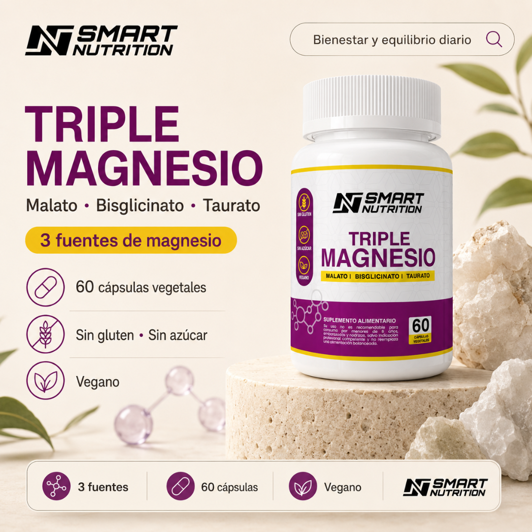Triple Magnesio(Malato, Bisglicinato, Taurato) SmartNutrition