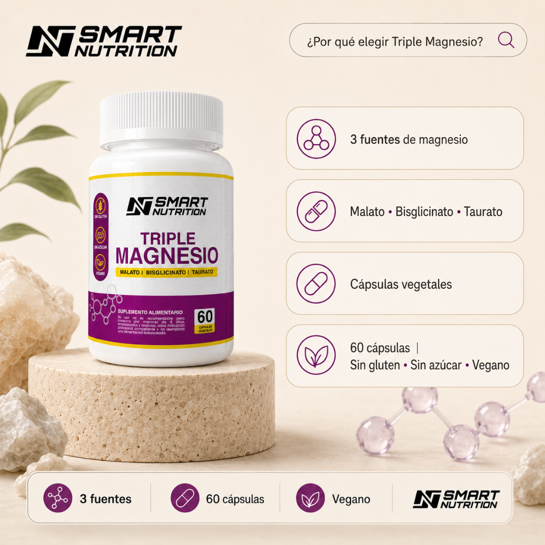 Triple Magnesio(Malato, Bisglicinato, Taurato) SmartNutrition