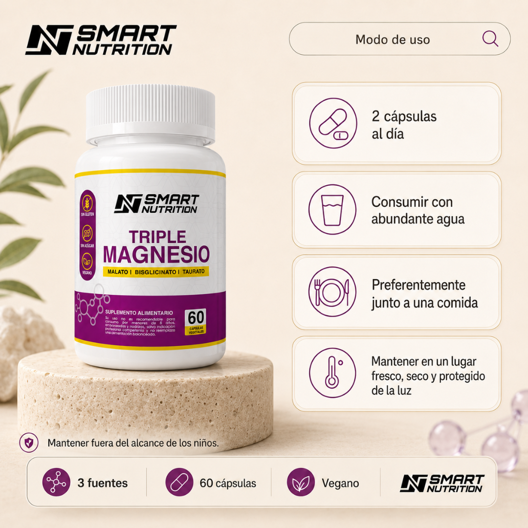 Triple Magnesio(Malato, Bisglicinato, Taurato) SmartNutrition