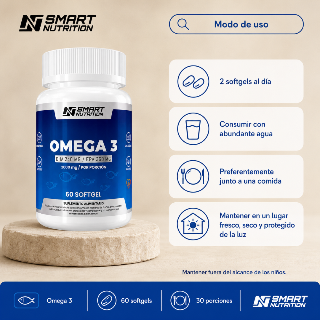 Omega3 - Aceite De Pescado 2000g(360Epa Y 240Dha) - Certificado SmartNutrition