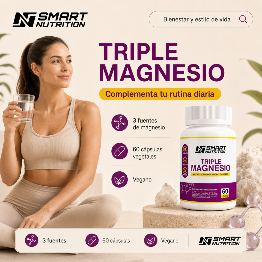 Triple Magnesio(Malato, Bisglicinato, Taurato) SmartNutrition