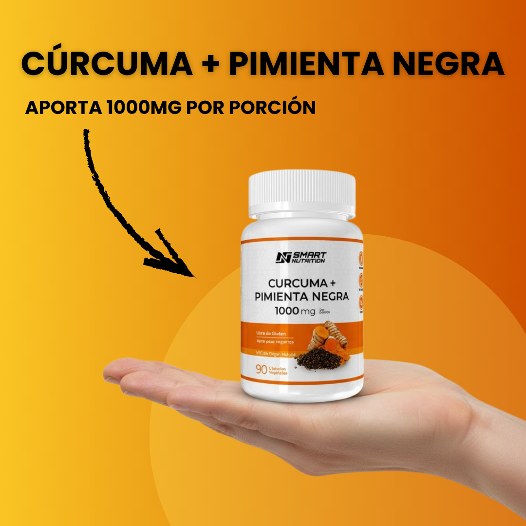 Cúrcuma + Pimienta Negra 1000mg - 90 cápsulas vegetales | Smart Nutrition SmartNutrition