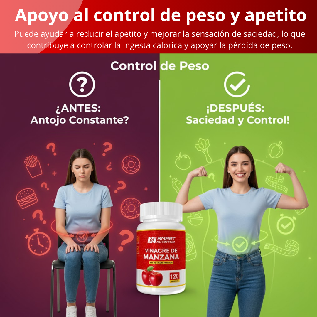 Vinagre de Manzana 820 Mg - 120 Cápsulas - SmartNutrition SmartNutrition