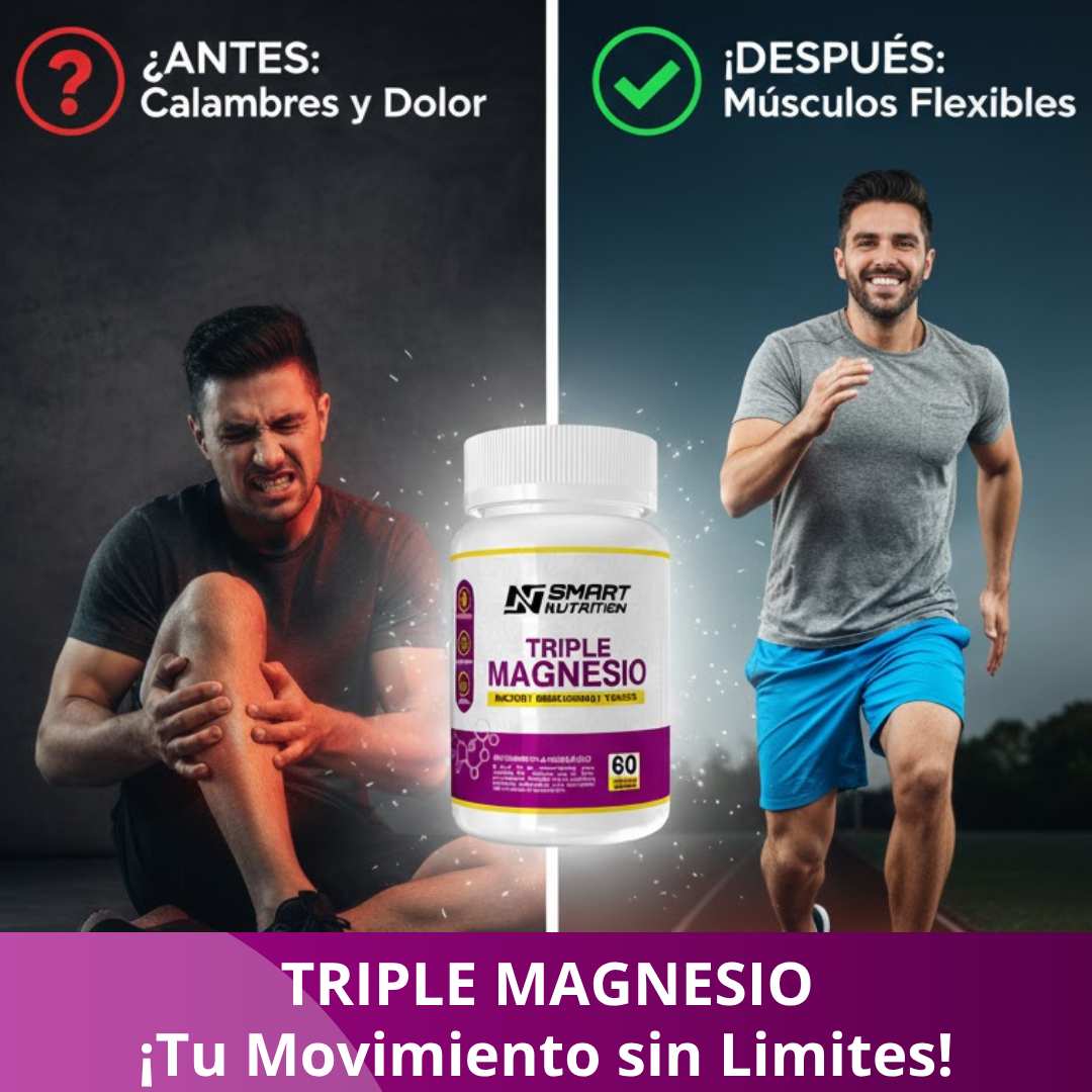 Triple Magnesio(malato, Bisglicinato, Taurato) - 60 Capsulas SmartNutrition