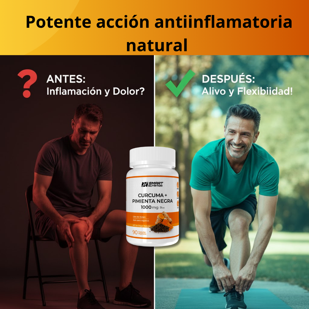 Cúrcuma + Pimienta Negra 1000mg - 90 cápsulas vegetales | Smart Nutrition SmartNutrition