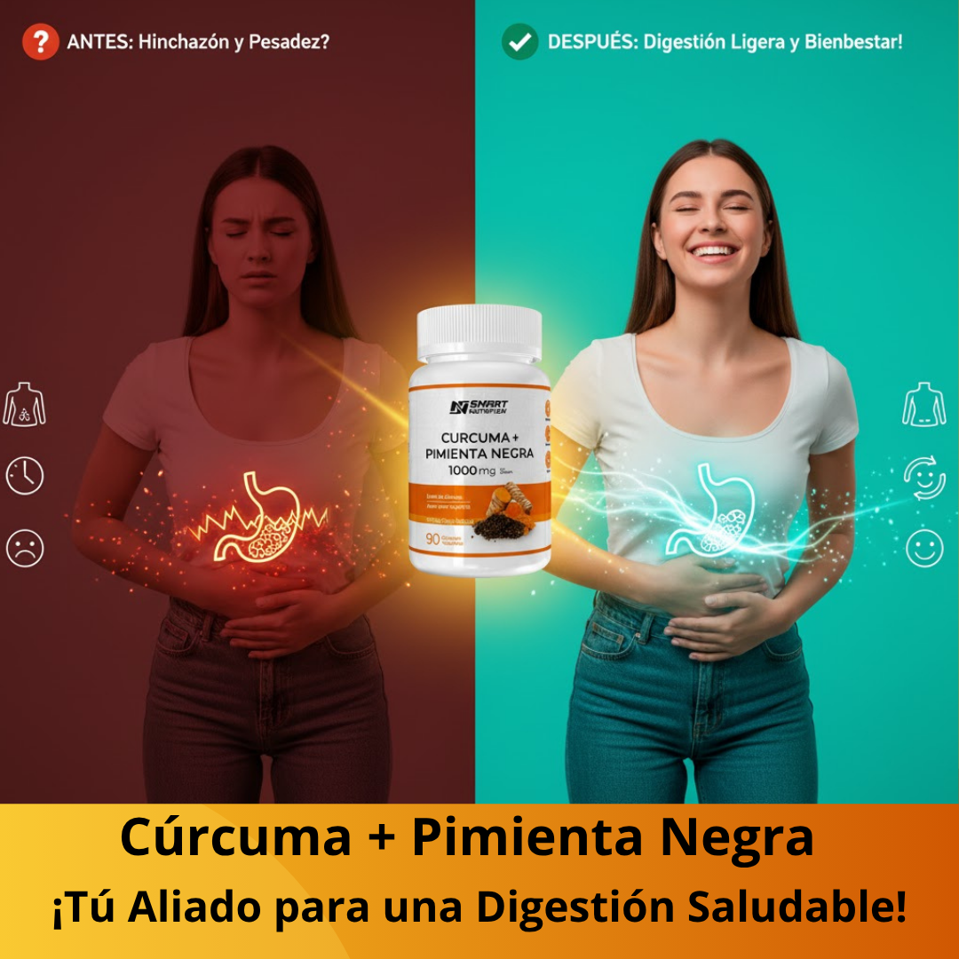 Cúrcuma + Pimienta Negra 1000mg - 90 cápsulas vegetales | Smart Nutrition SmartNutrition