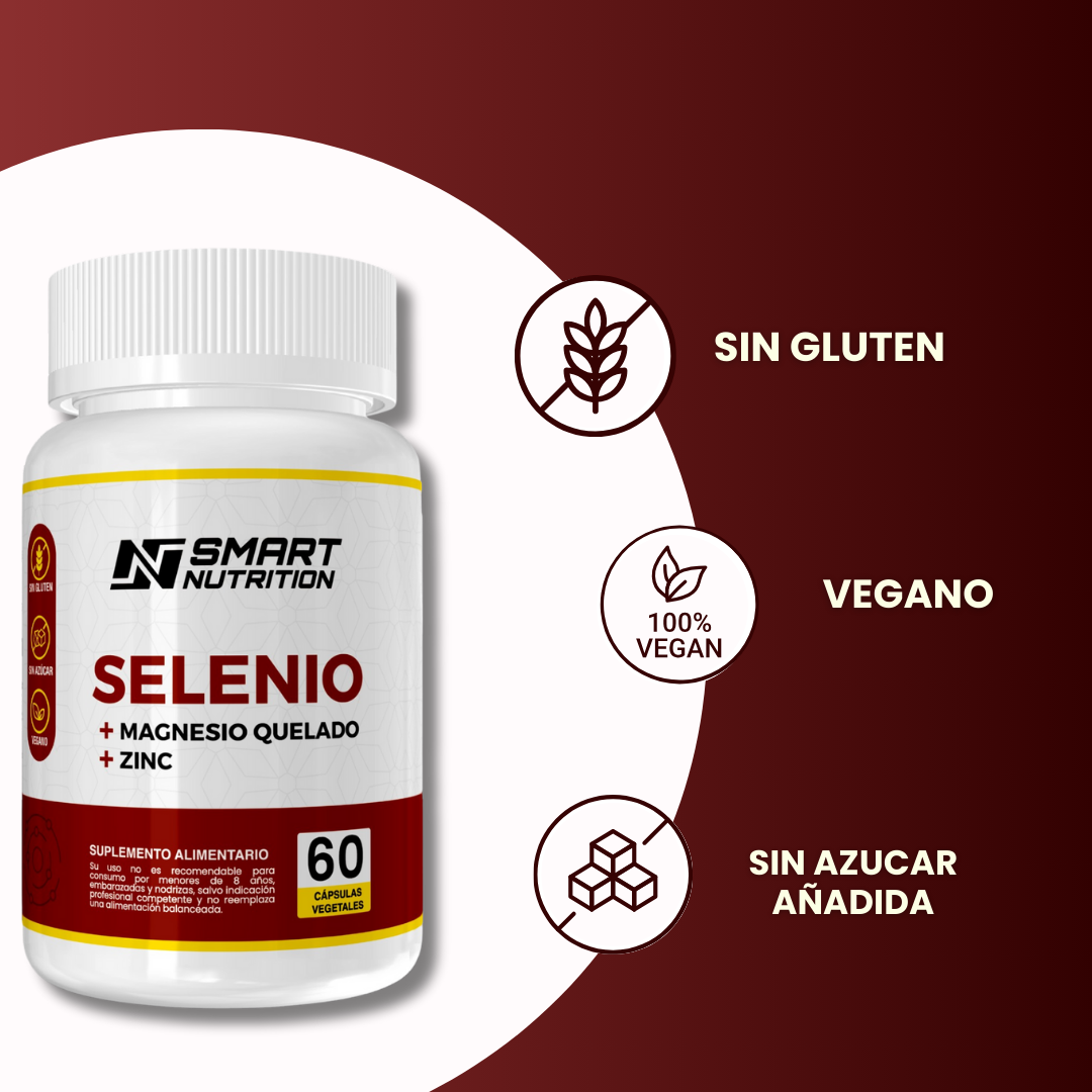 Selenio + Magnesio Quelado + Zinc – 60 Cápsulas Vegetales | Smart Nutrition SmartNutrition