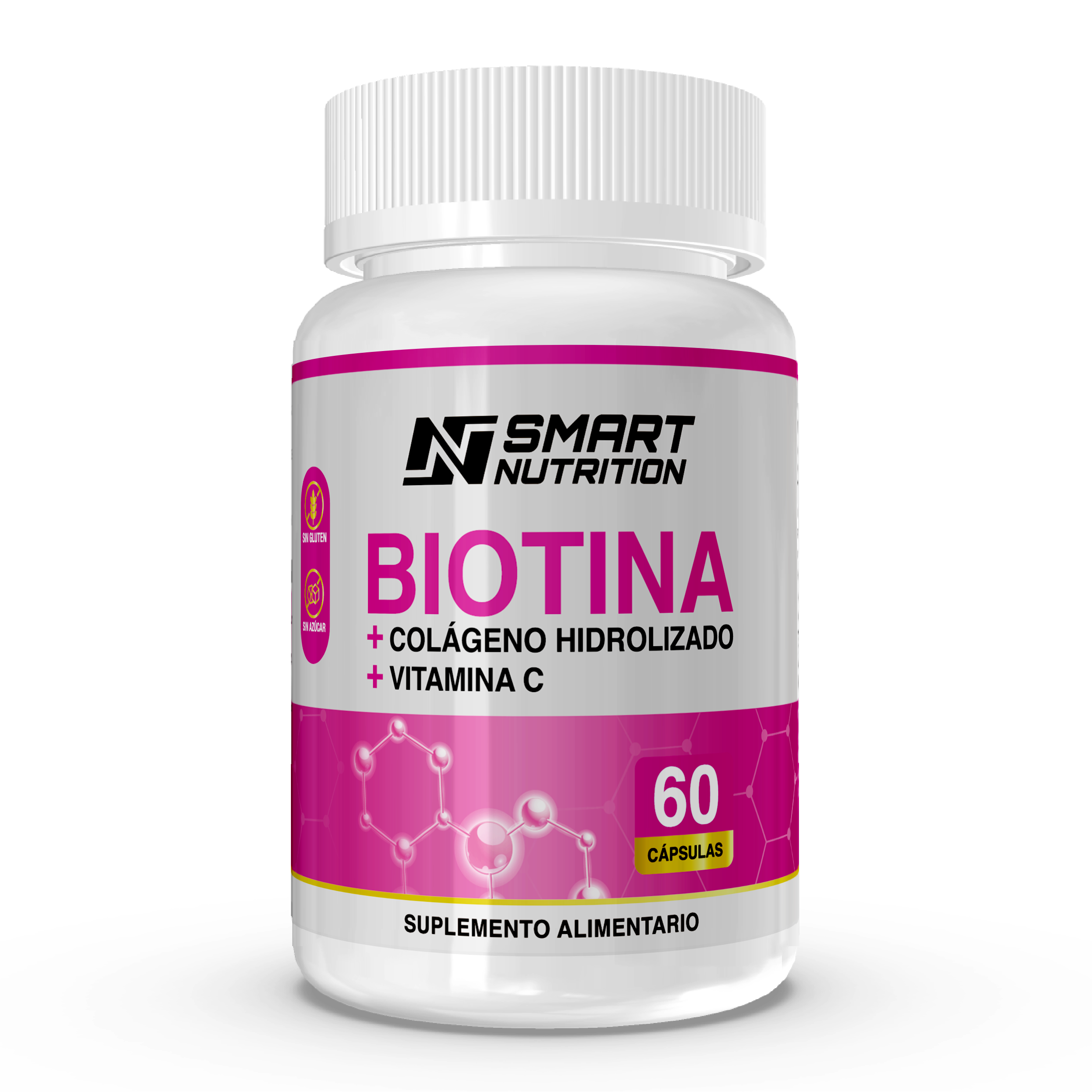 Biotina + Colágeno Hidrolizado + Vitamina C - 60 CAPSULAS SmartNutrition
