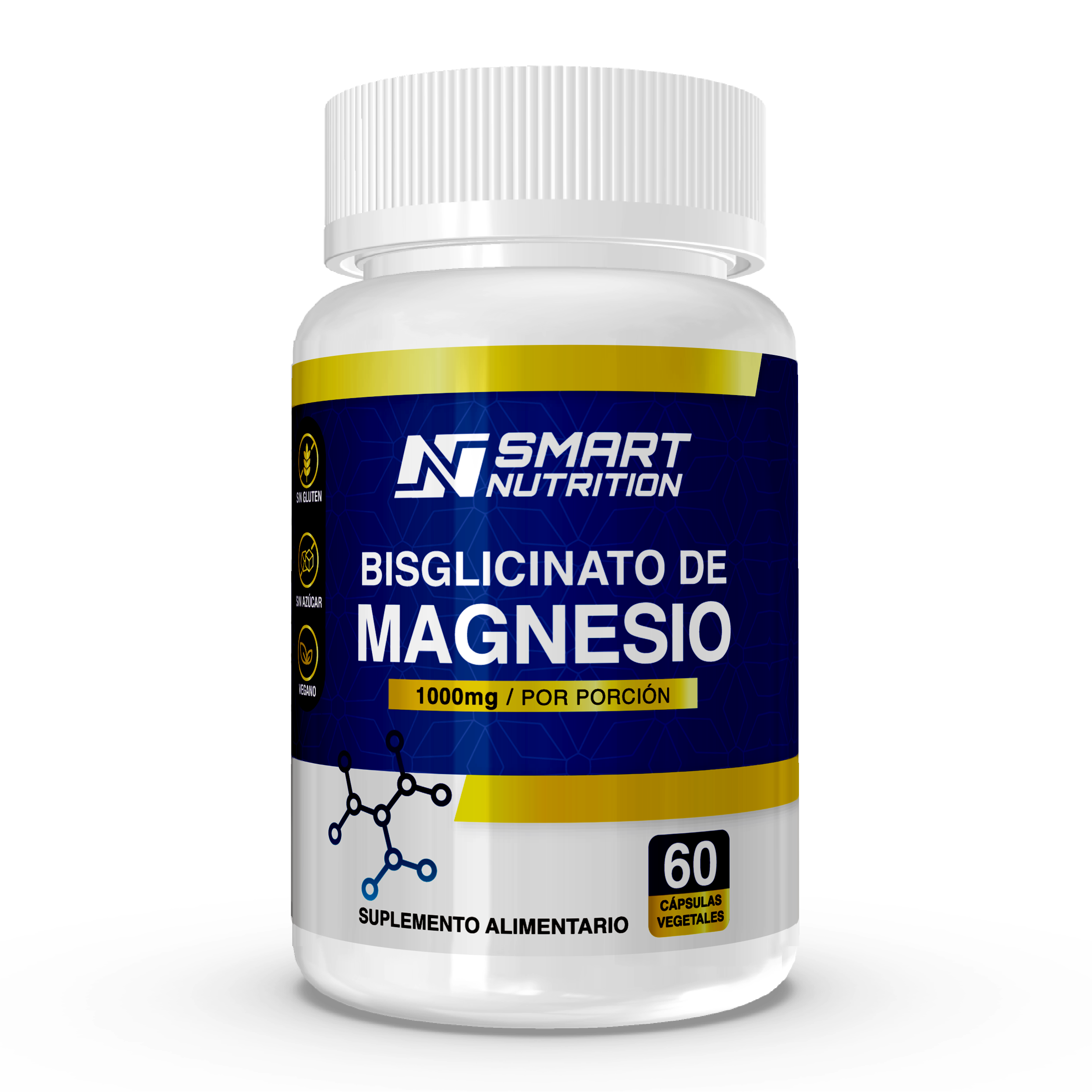 Bisglicinato de Magnesio 1000mg - 60 Capsulas SmartNutrition