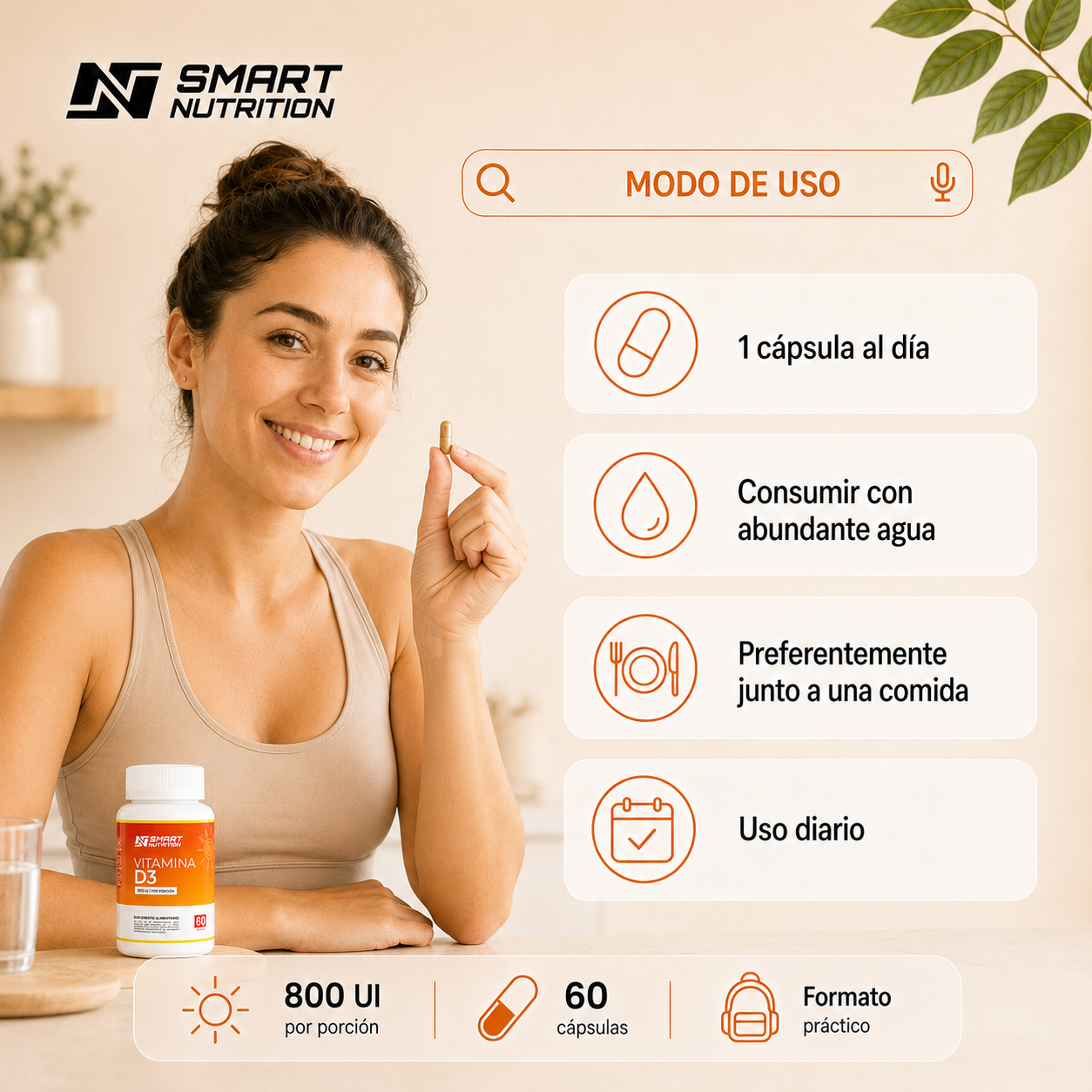 Vitamina D3 800 UI SmartNutrition