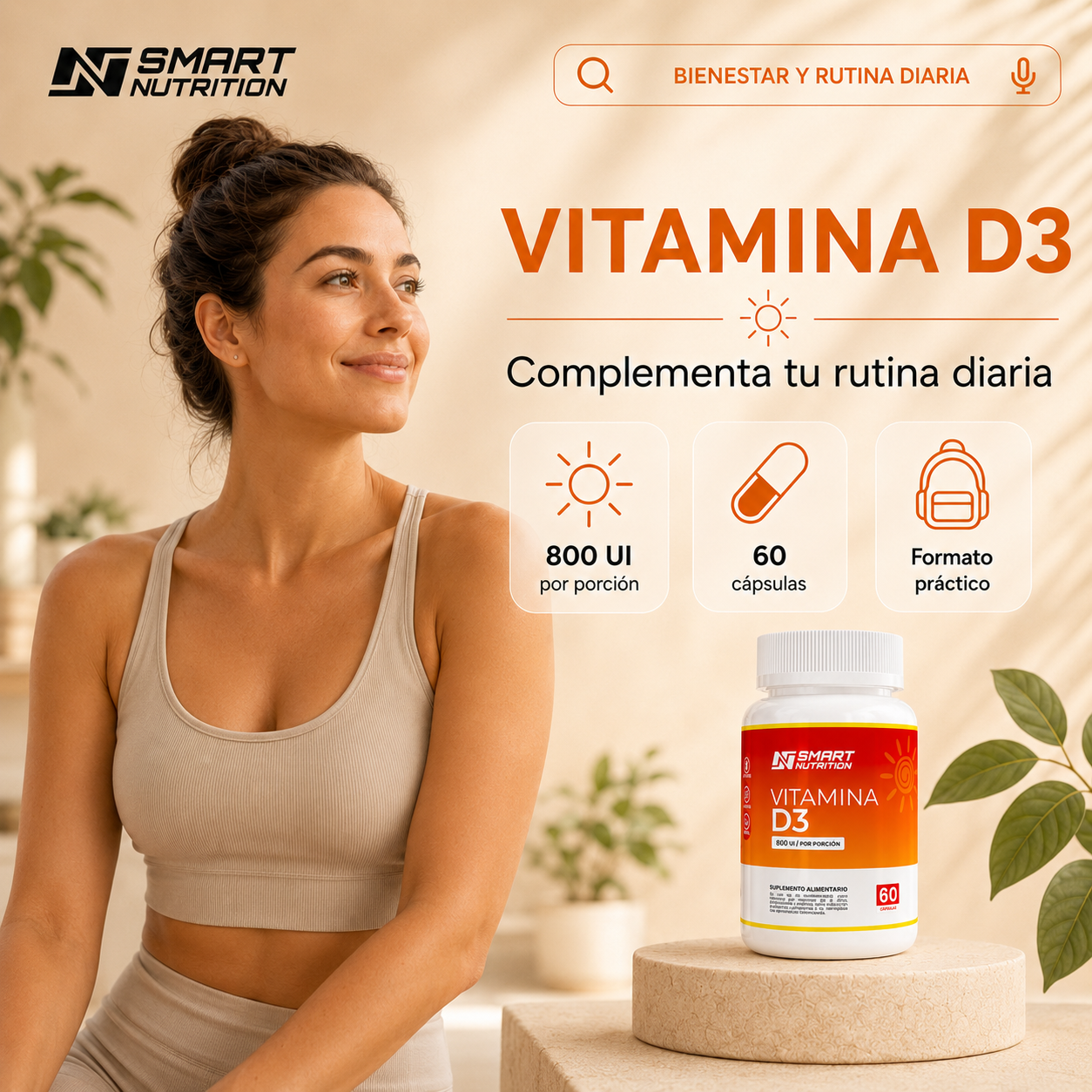 Vitamina D3 800 UI SmartNutrition