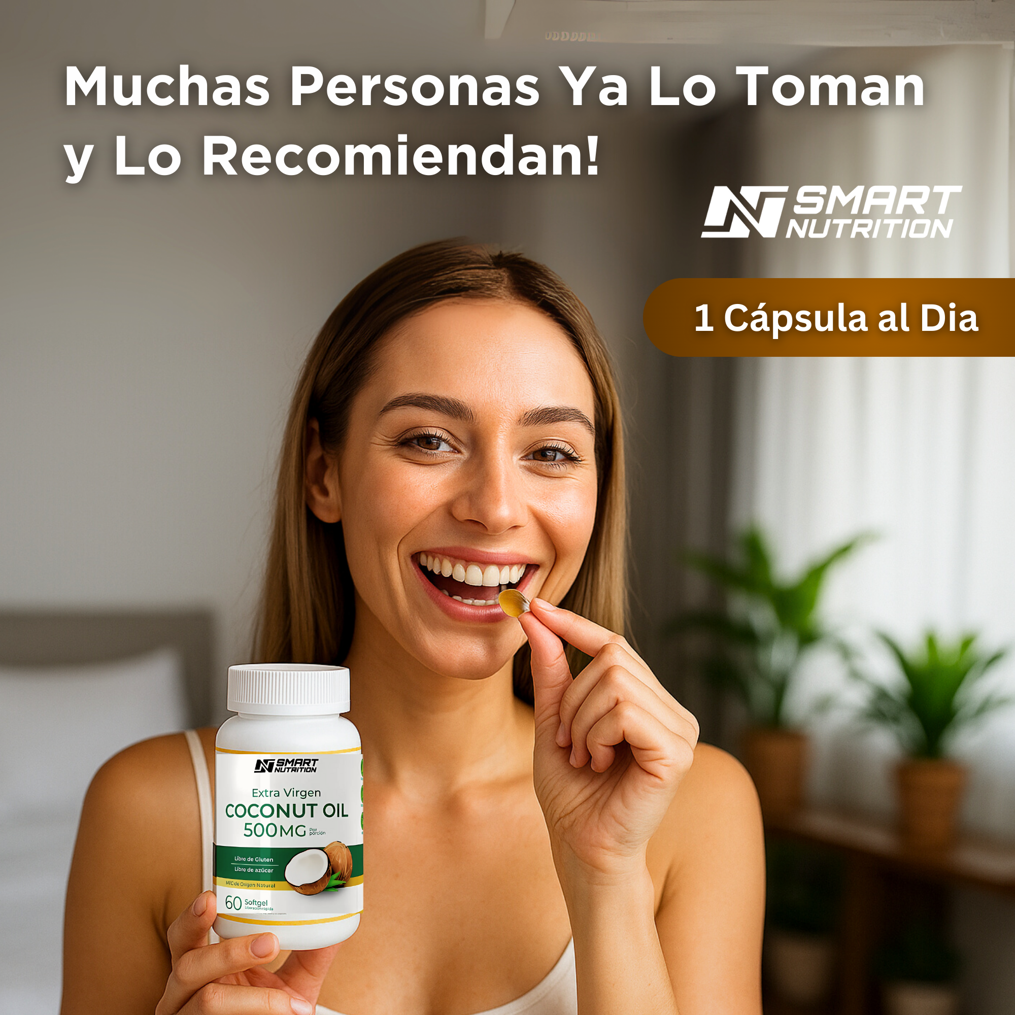 Aceite De Coco Extra Virgen 500mg 60 - Capsulas Softgel SmartNutrition