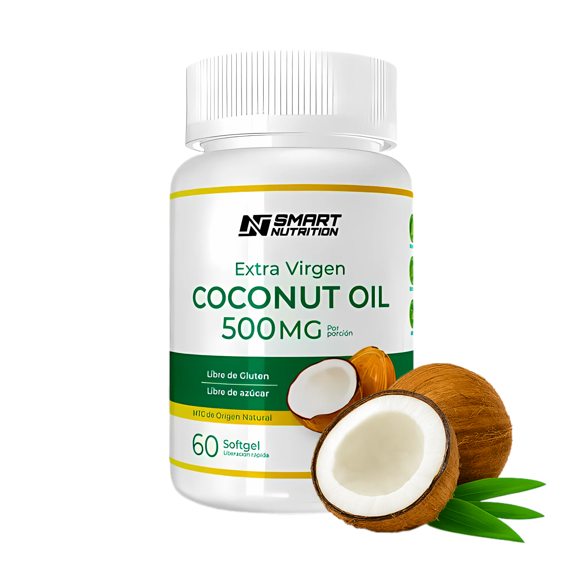 Aceite De Coco Extra Virgen 500mg 60 - Capsulas Softgel SmartNutrition