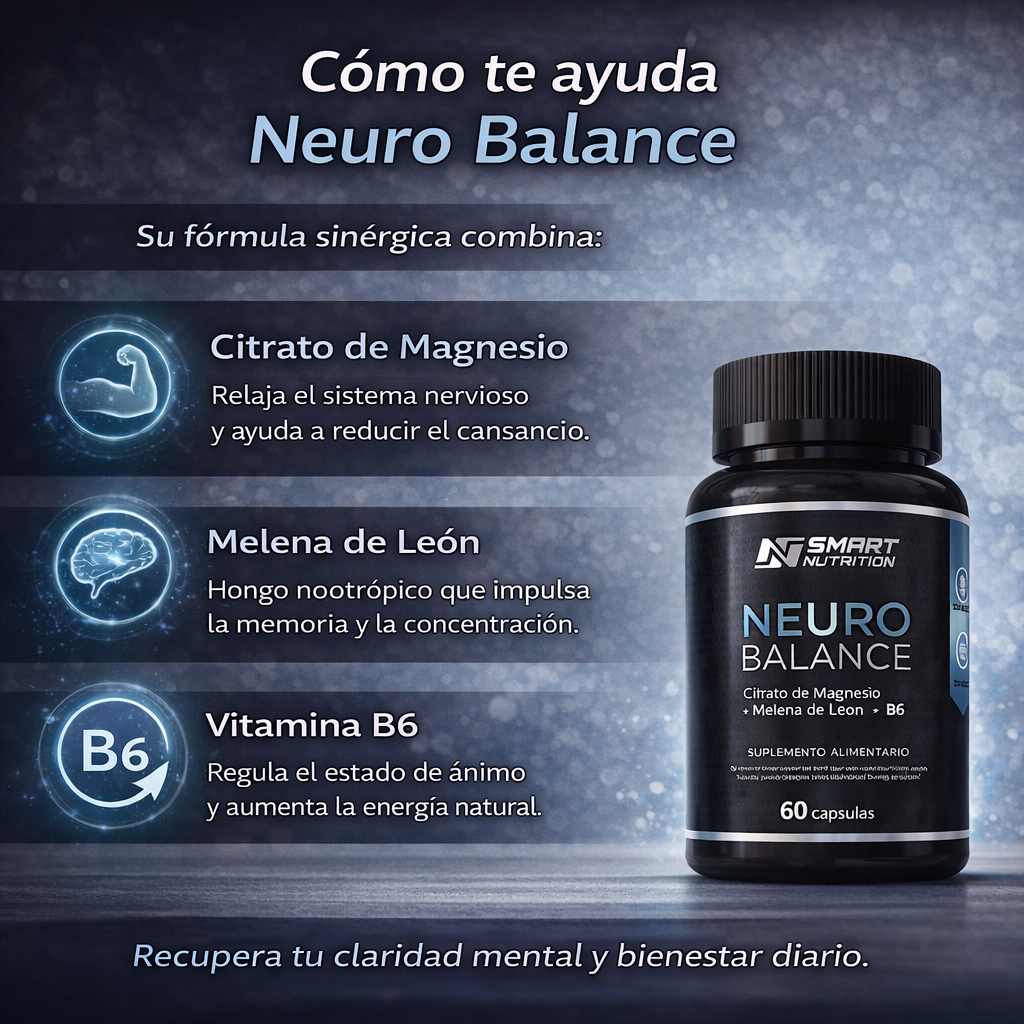 Neuro Balance – Magnesio + Melena de León + Vitamina B6 SmartNutrition