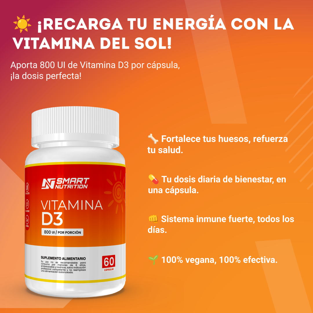 Vitamina D3 800ui 60 Capsulas SmartNutrition
