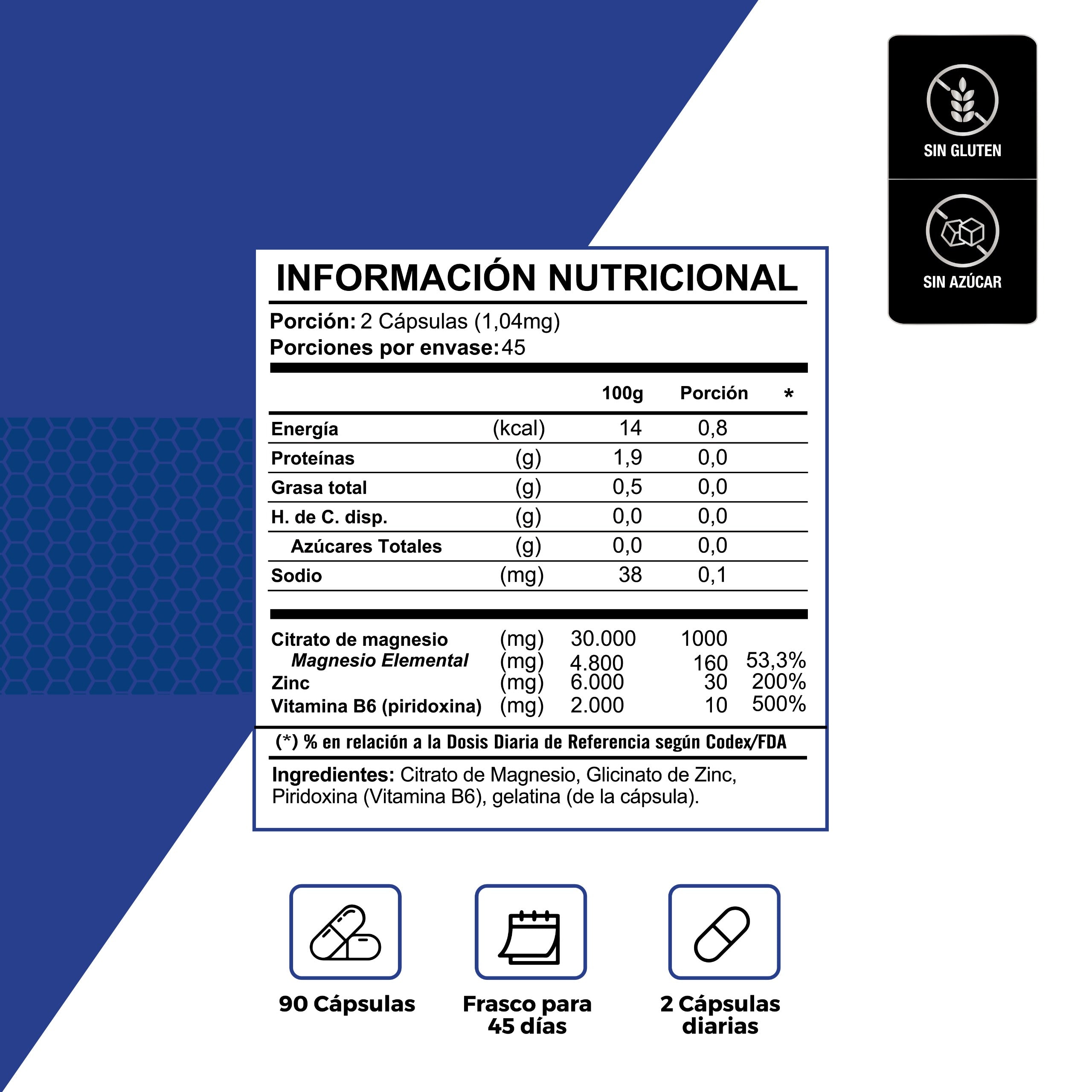 ZMA-(Zinc, Magnesio y B6) 500MG - 90 Capsulas SmartNutrition