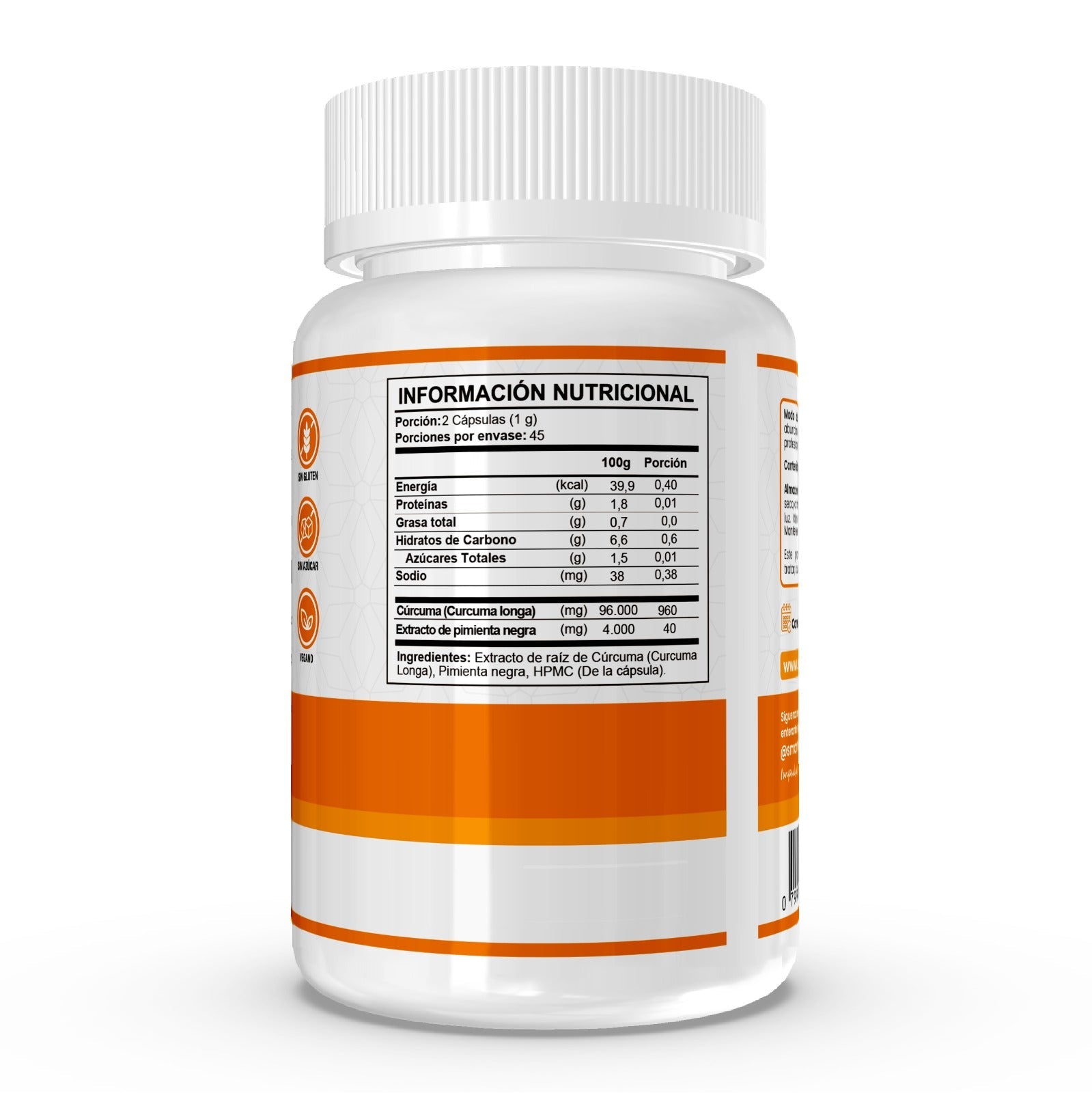 Cúrcuma + Pimienta Negra 1000 mg - 90 cápsulas vegetales | Smart Nutrition SmartNutrition