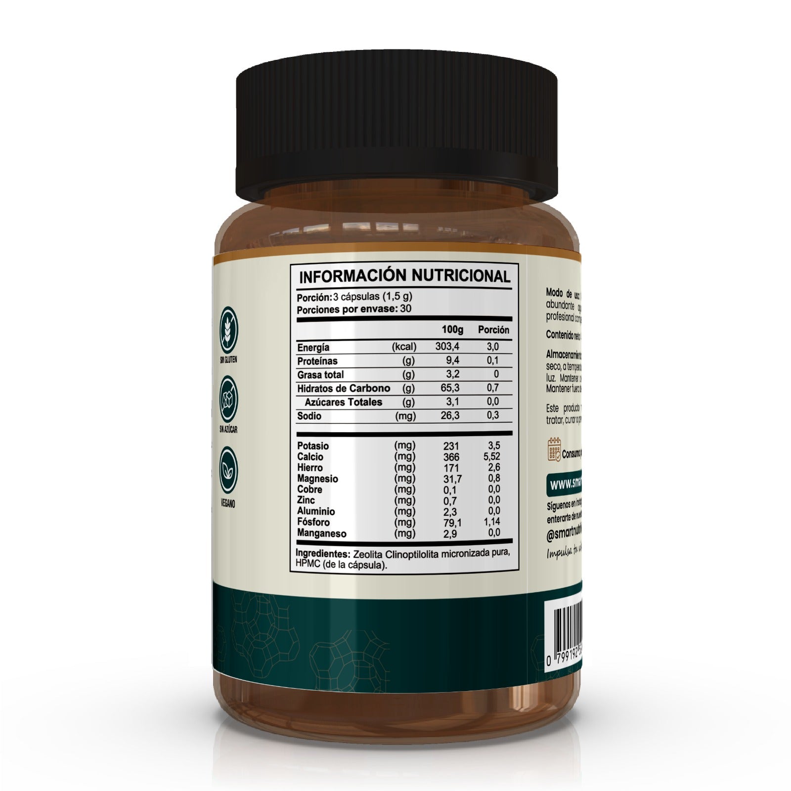 Zeolita Micronizada 1500mg – Detox Natural | Smart Nutrition SmartNutrition