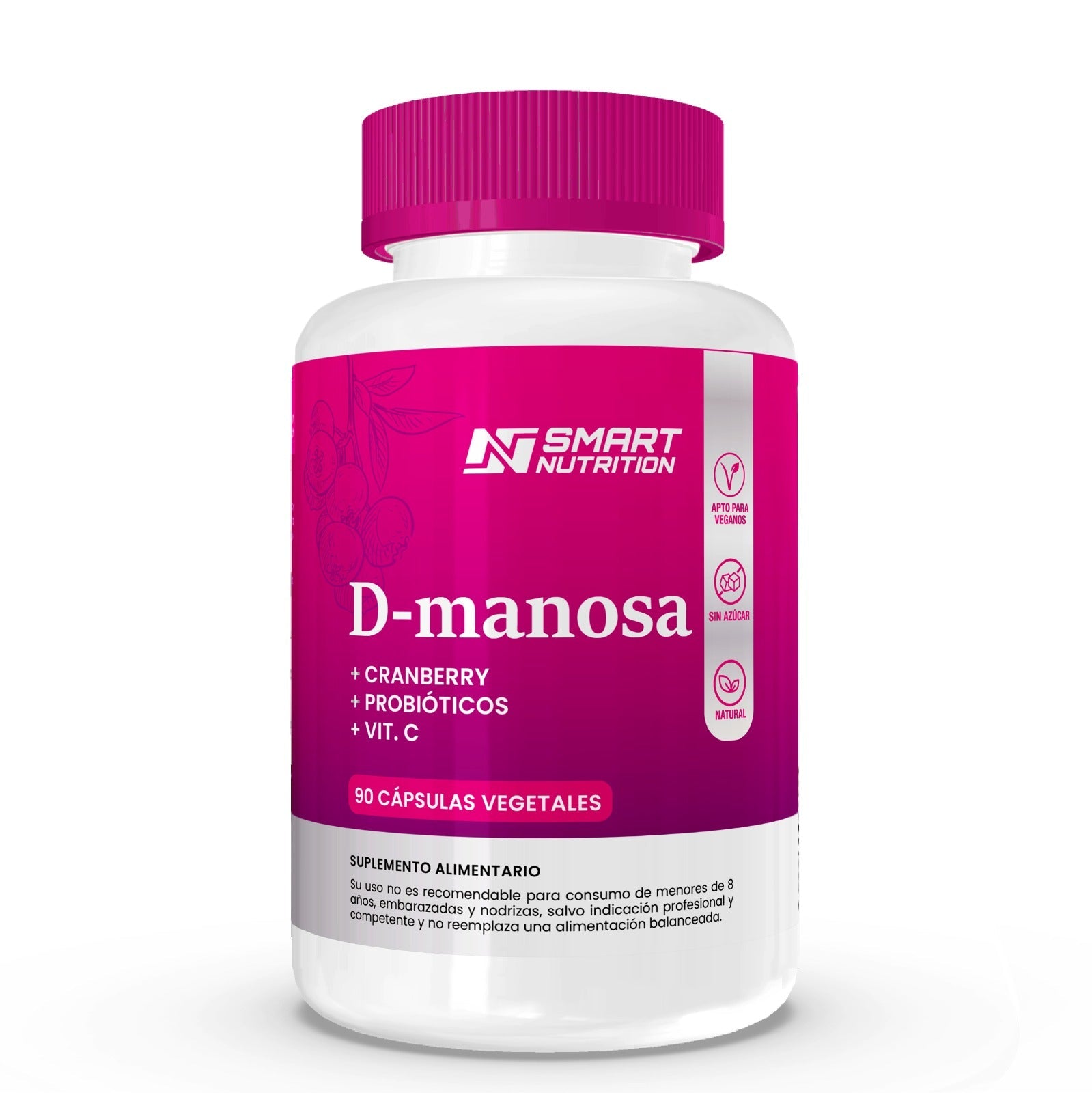 D-manosa + Cranberry + Probióticos + Vitamina C -90 Cápsulas SmartNutrition