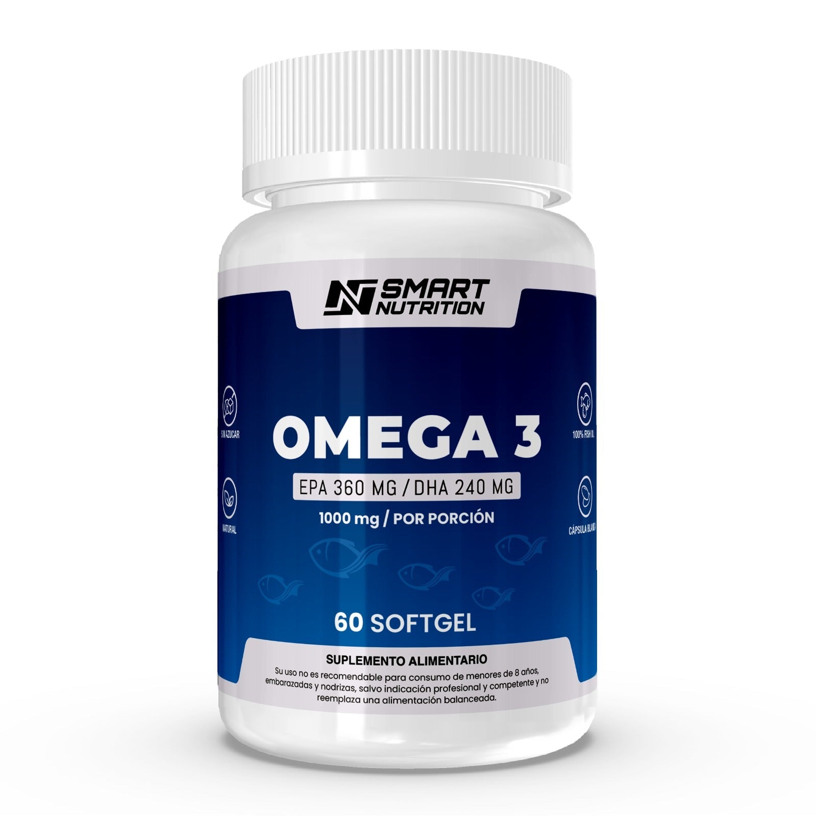 Omega3 - Aceite De Pescado 1000g(Dha Y Epa), 60 Capsulas SmartNutrition
