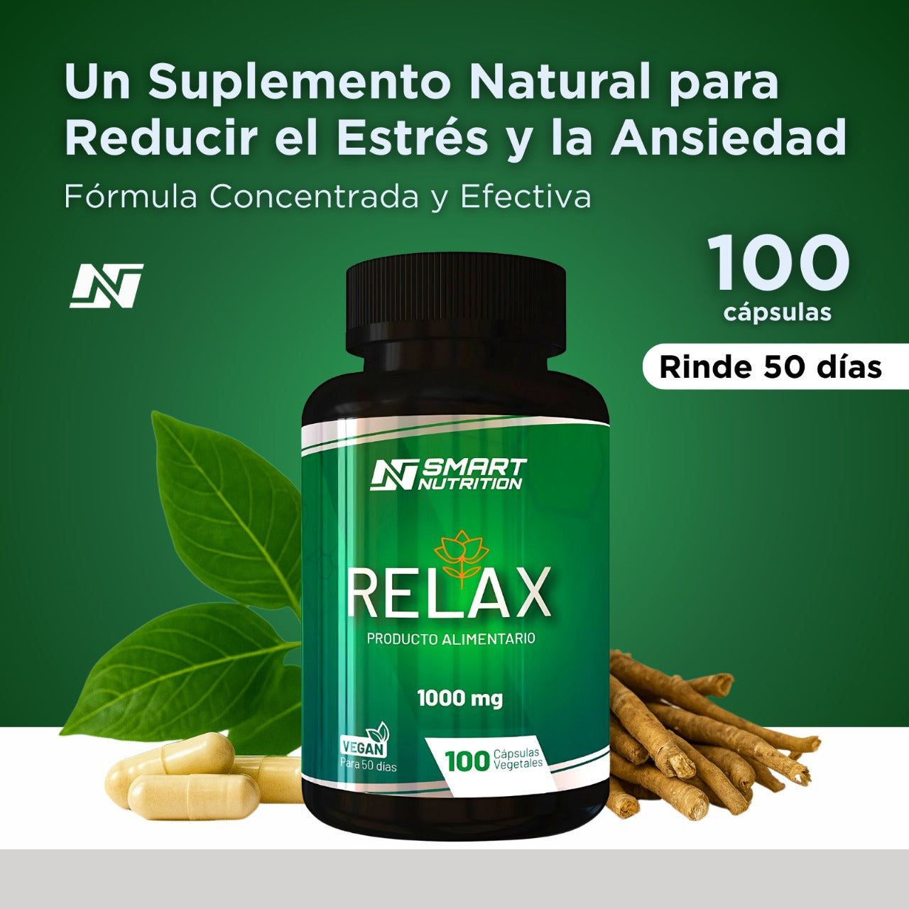 Ashwagandha - 100 Cáps / Relax SmartNutrition