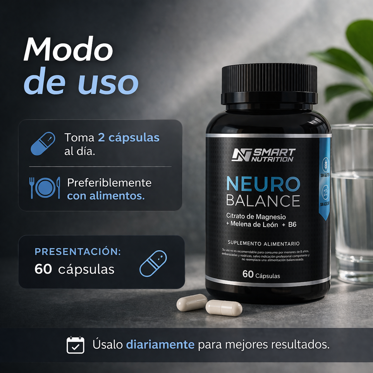 Neuro Balance – Magnesio + Melena de León + Vitamina B6 SmartNutrition