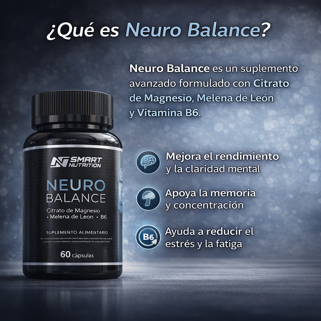 Neuro Balance – Magnesio + Melena de León + Vitamina B6 SmartNutrition