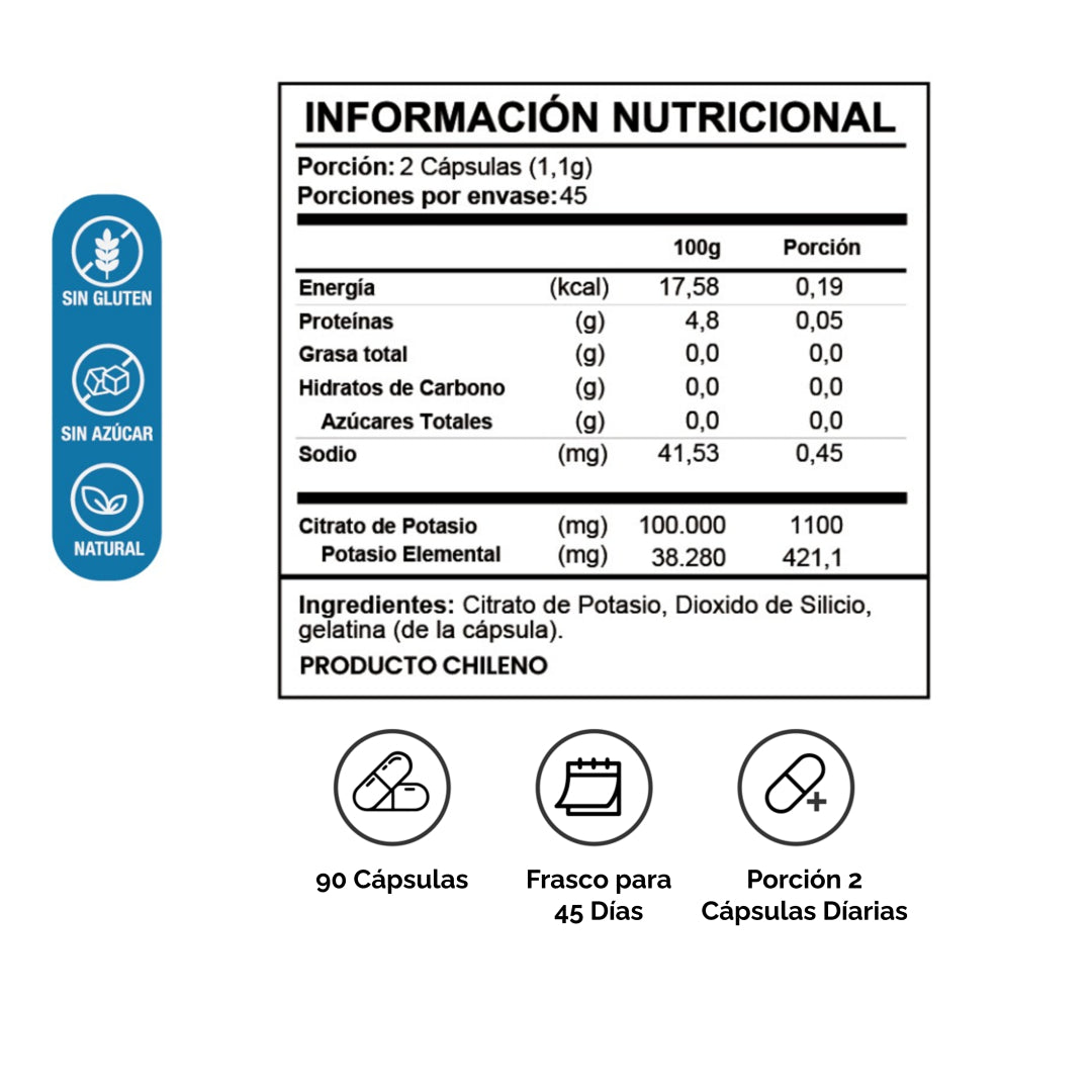 Citrato De Potasio 550mg 90 Caps - Smartnutrition SmartNutrition