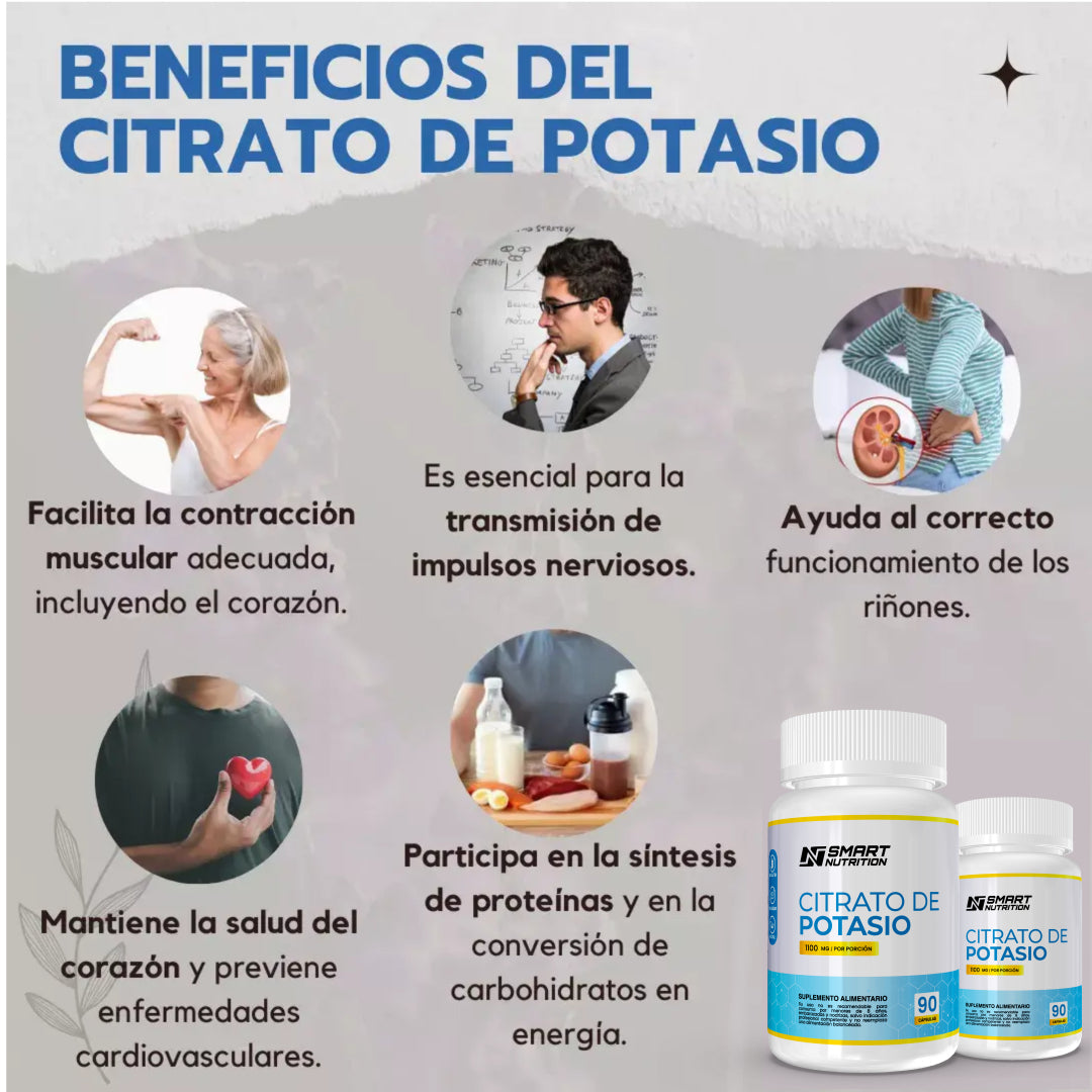 Citrato De Potasio 550mg 90 Caps - Smartnutrition SmartNutrition