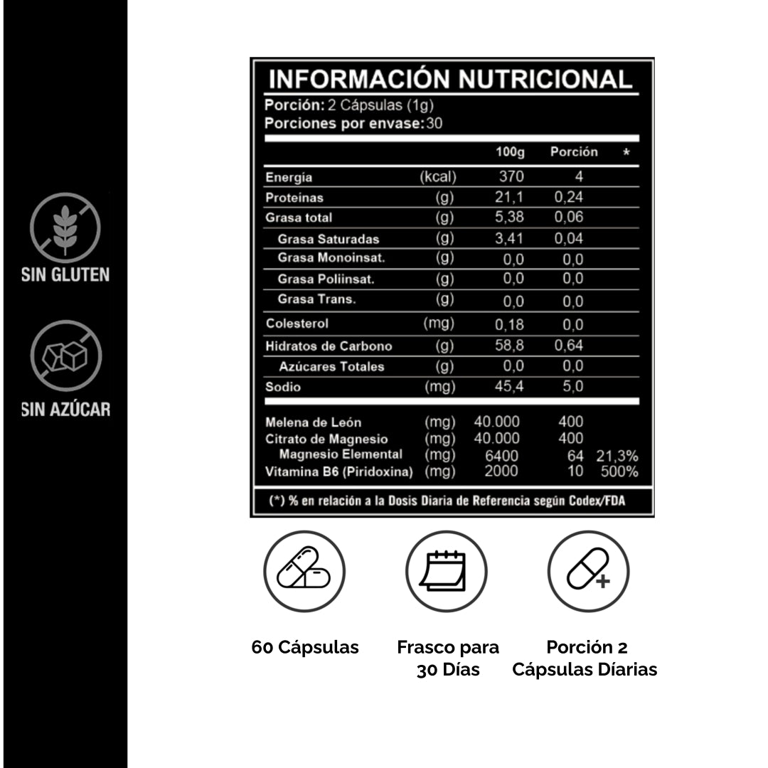Citrato De Magnesio Melena De Leon B6 500mg 60 Caps SmartNutrition