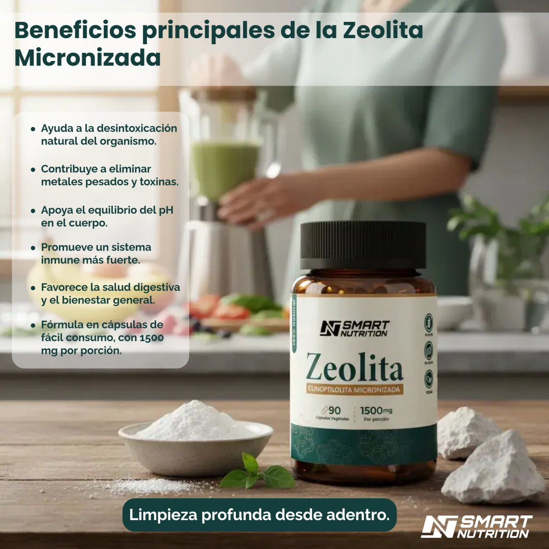 Zeolita Micronizada 1500mg – Detox Natural | Smart Nutrition SmartNutrition