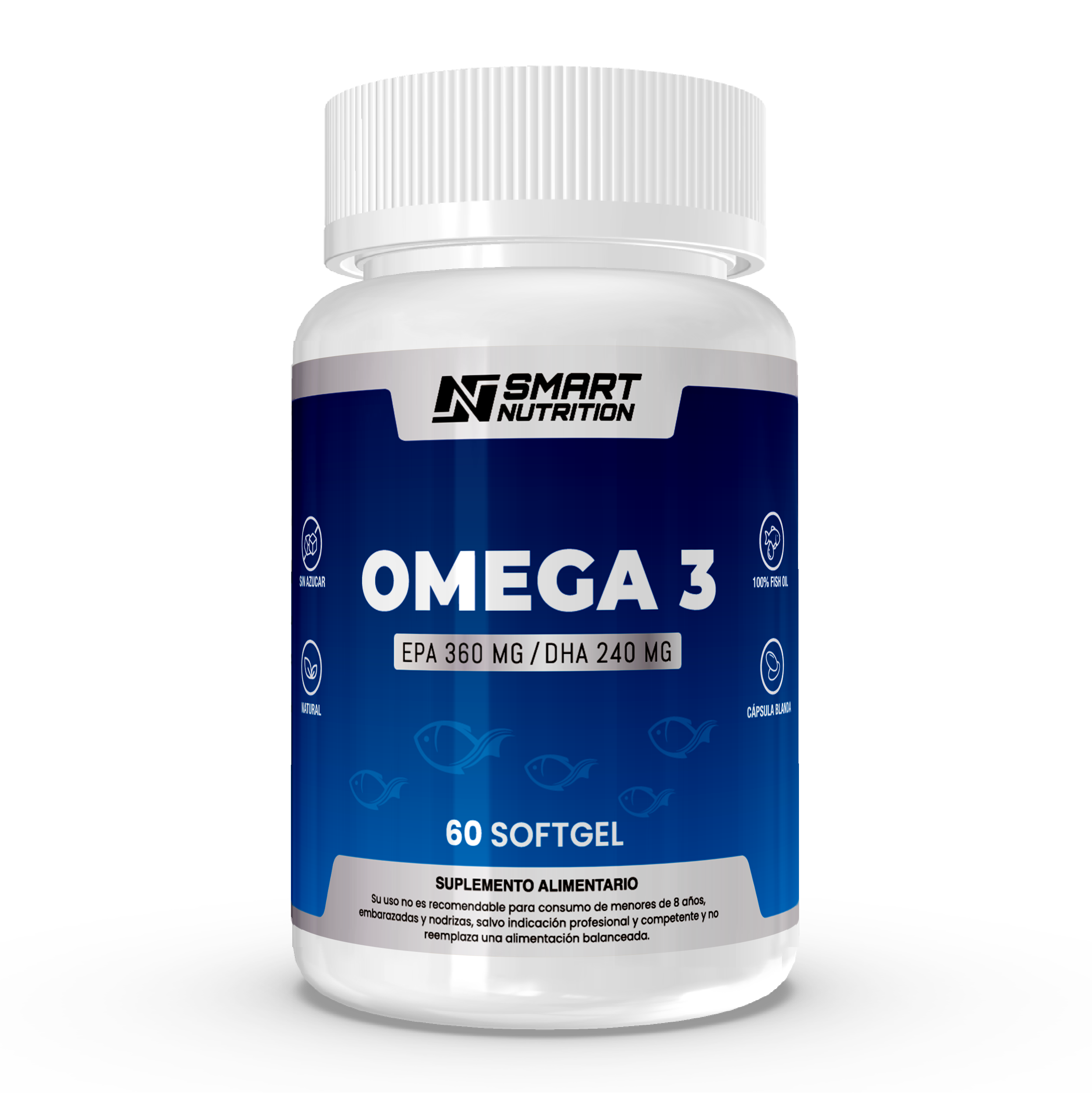 Omega3 - Aceite De Pescado 1000g(Dha Y Epa), 60 Capsulas SmartNutrition