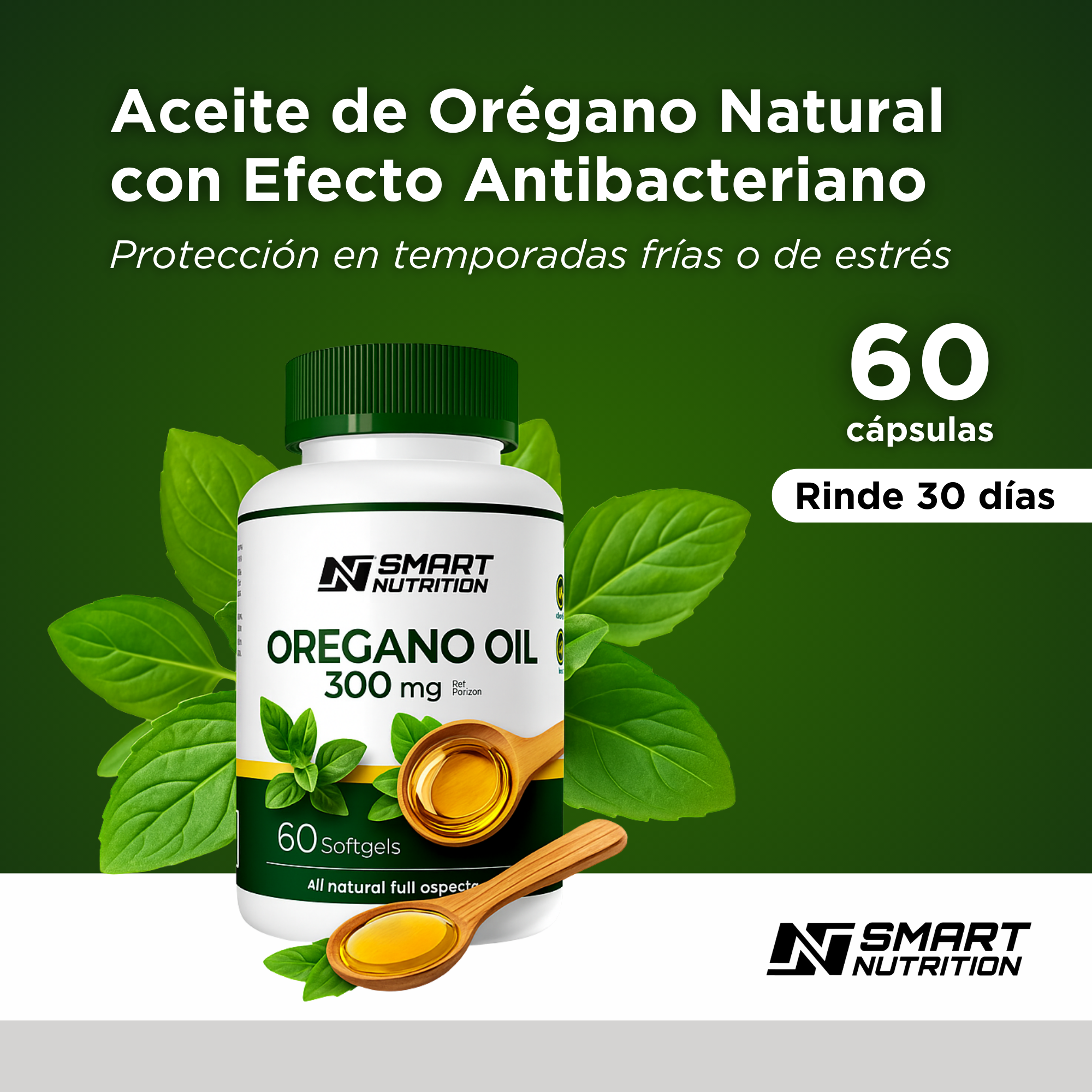 Aceite de Orégano 60 Cápsulas Softgel SmartNutrition