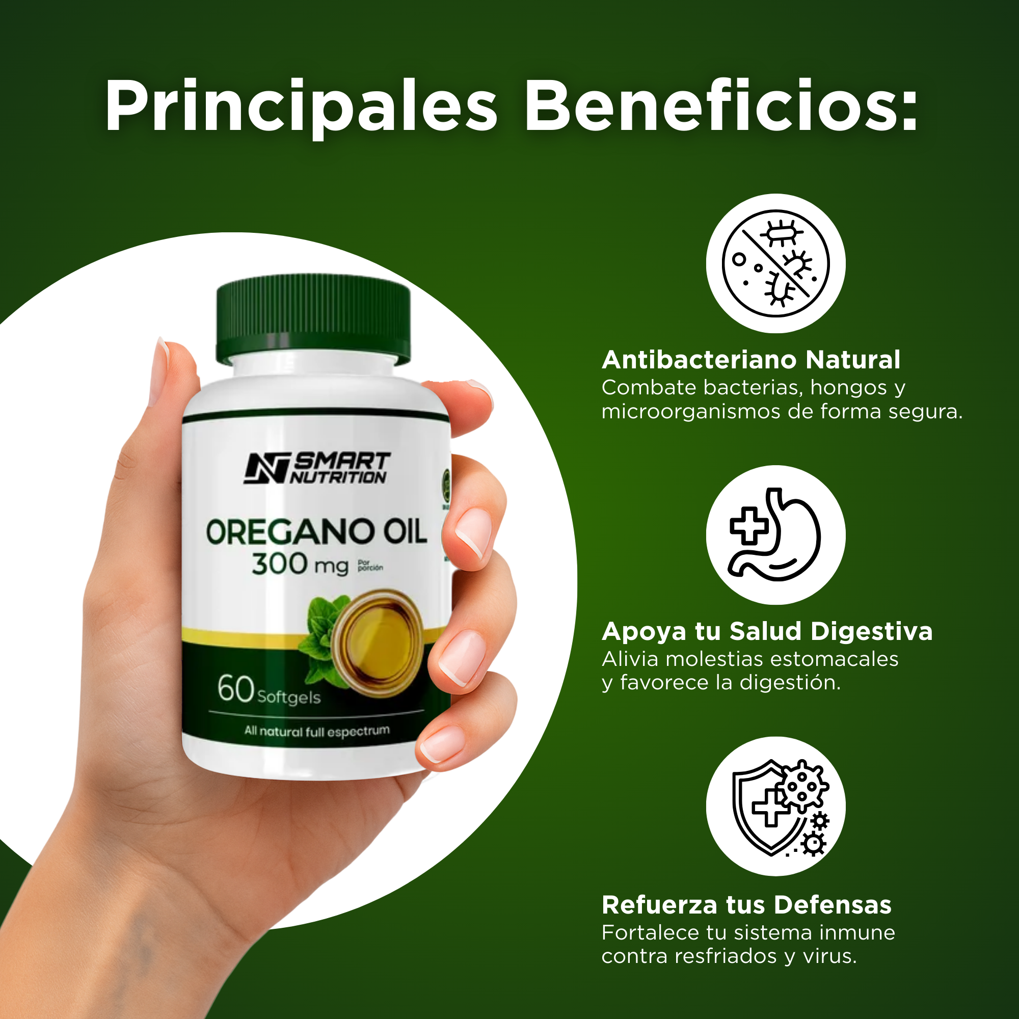 Aceite de Orégano 60 Cápsulas Softgel SmartNutrition