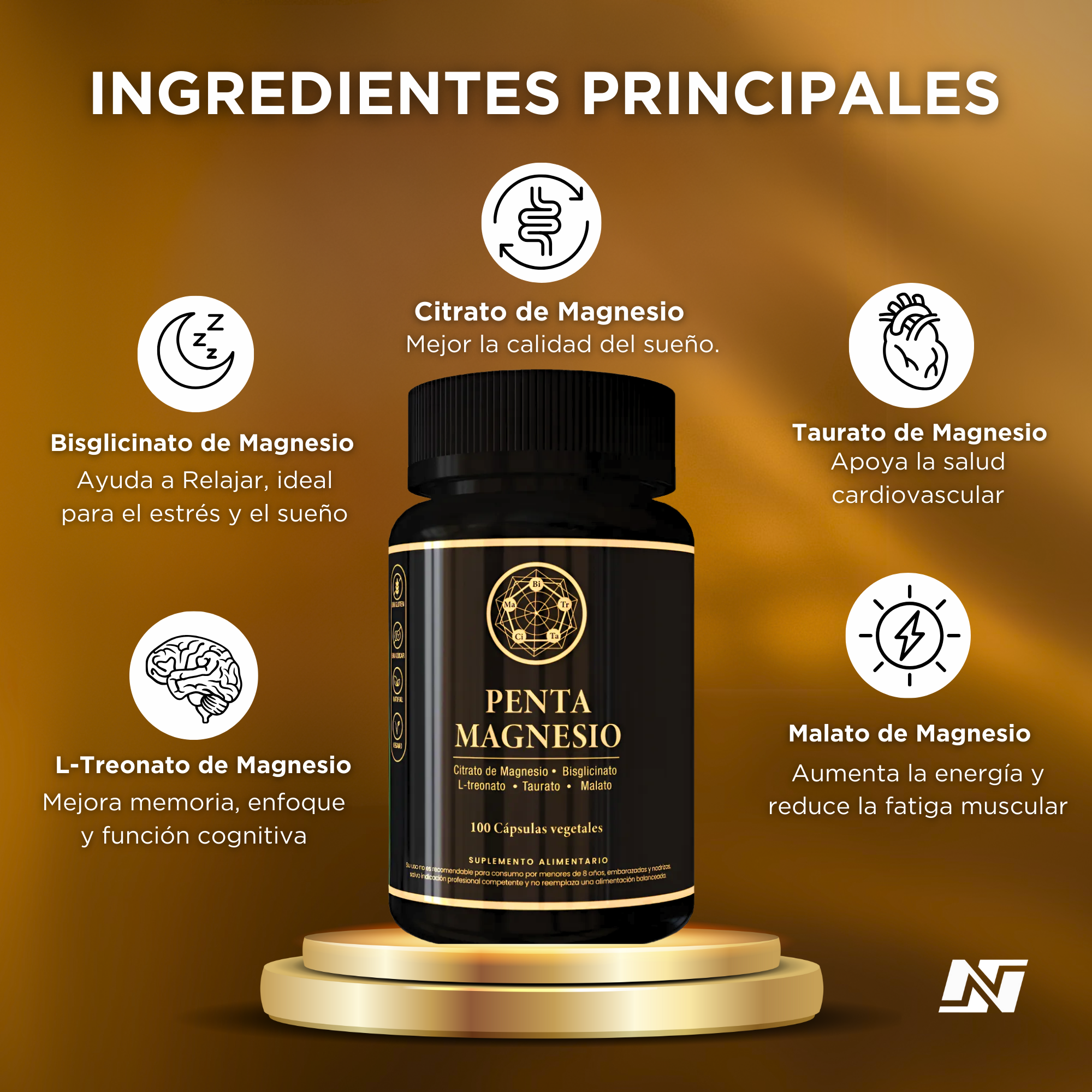 Penta Magnesio 5 Formas – Citrato, Bisglicinato, Treonato, Taurato y Malato | Smart Nutrition Chile SmartNutrition