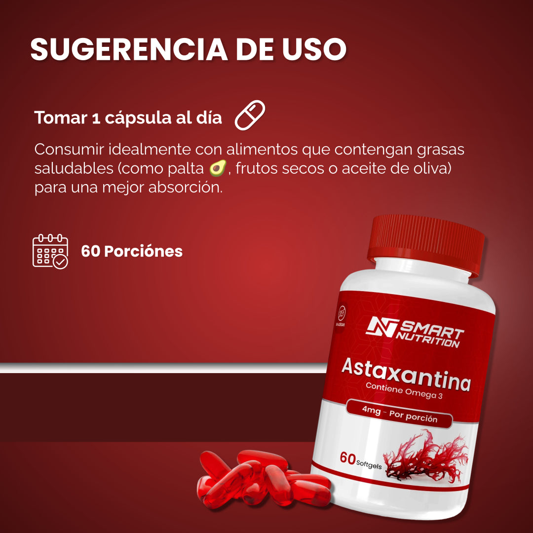 Astaxantina 60 Cápsulas – Antioxidante Natural SmartNutrition