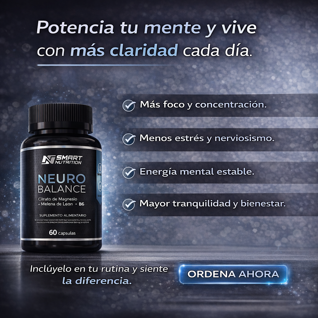 Neuro Balance – Magnesio + Melena de León + Vitamina B6 SmartNutrition
