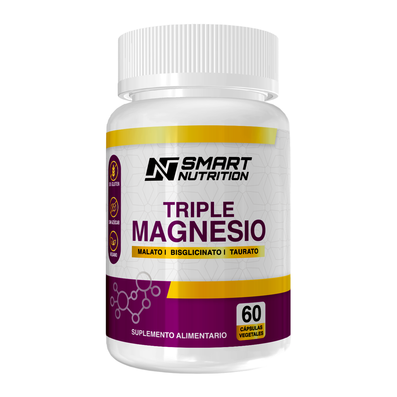 Triple Magnesio(malato, Bisglicinato, Taurato) - 60 Capsulas SmartNutrition
