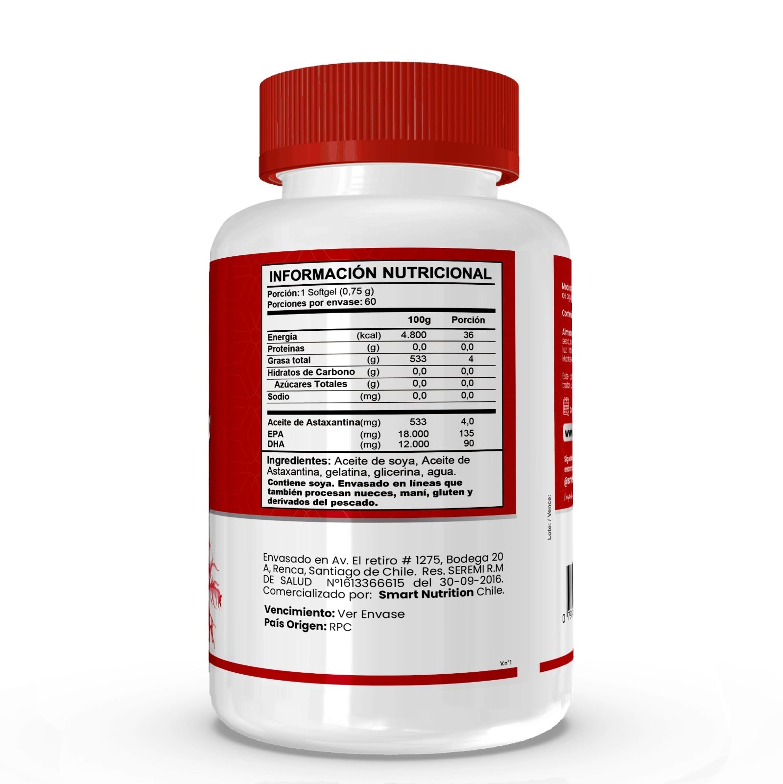 Astaxantina 60 Cápsulas – Antioxidante Natural SmartNutrition