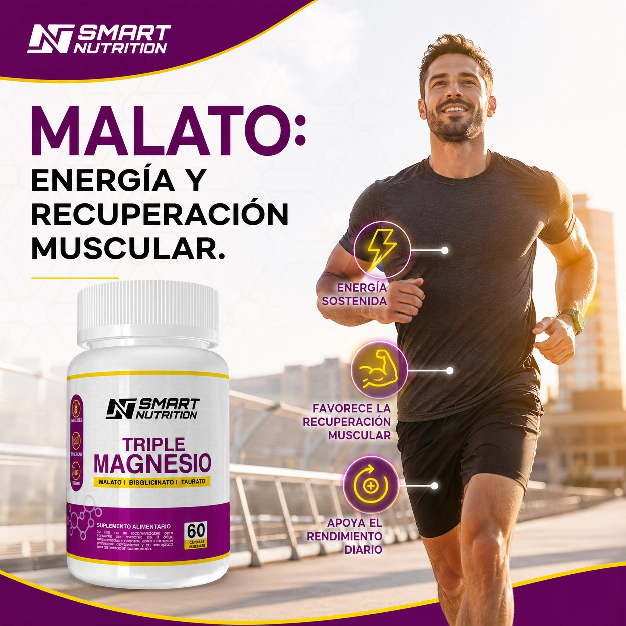 Pack x2 Triple Magnesio (Malato, Bisglicinato, Taurato) SmartNutrition
