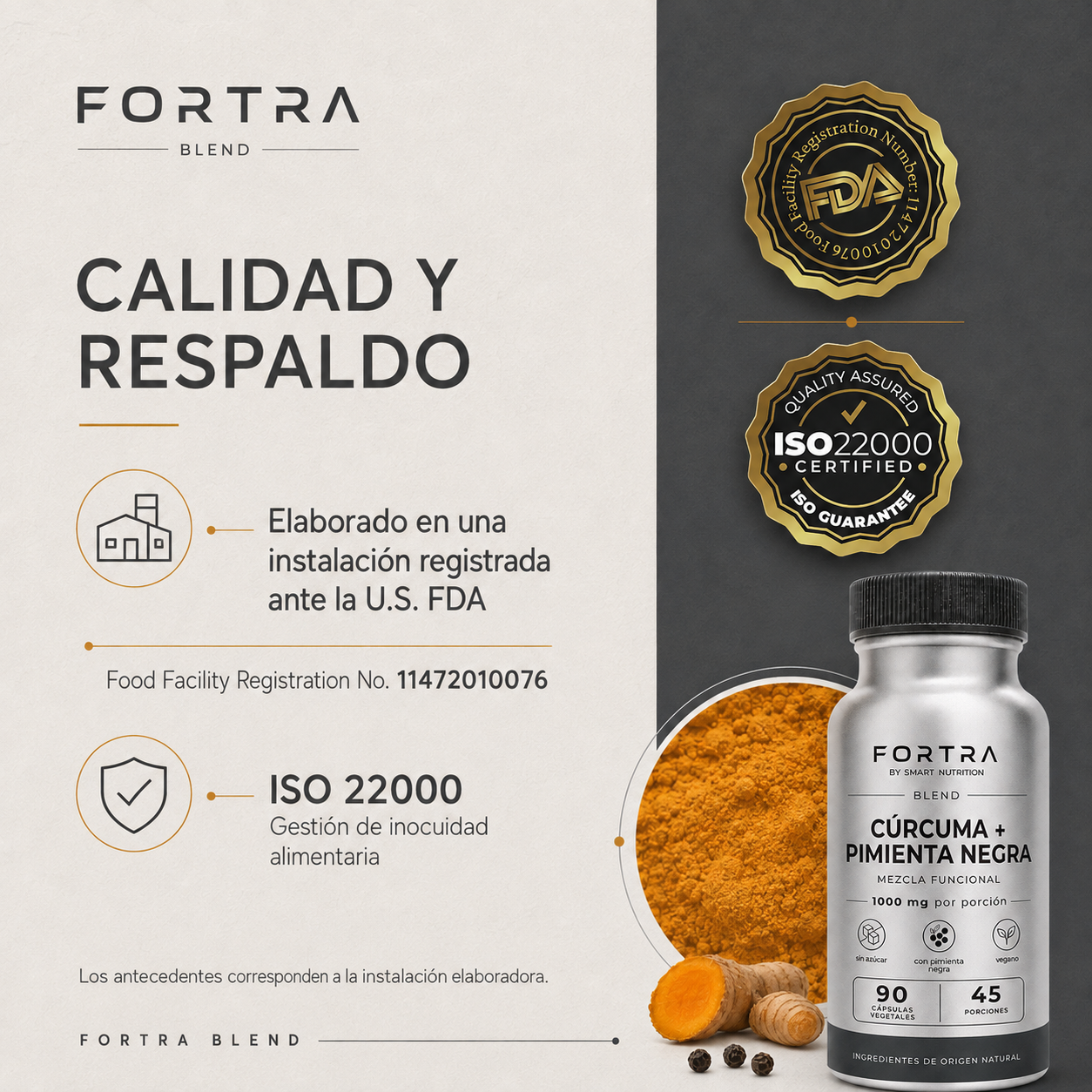 Cúrcuma + Pimienta Negra Fortra