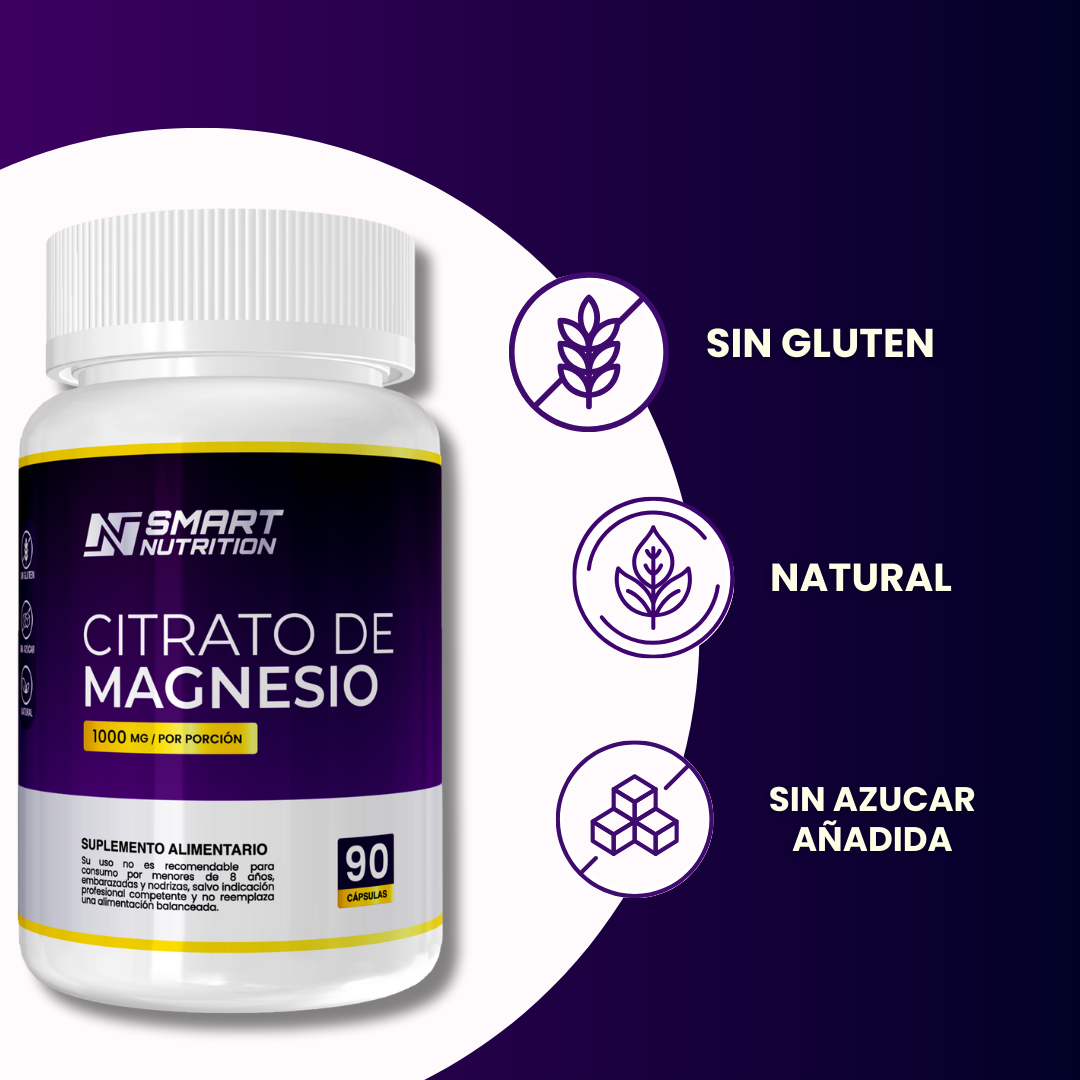 Citrato de Magnesio 90 cáps – Alta absorción – Relajación muscular y sueño – SmartNutrition SmartNutrition