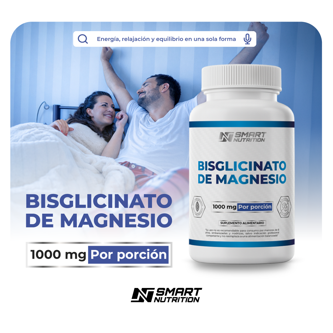 Bisglicinato de Magnesio 1000mg - 60 Capsulas SmartNutrition