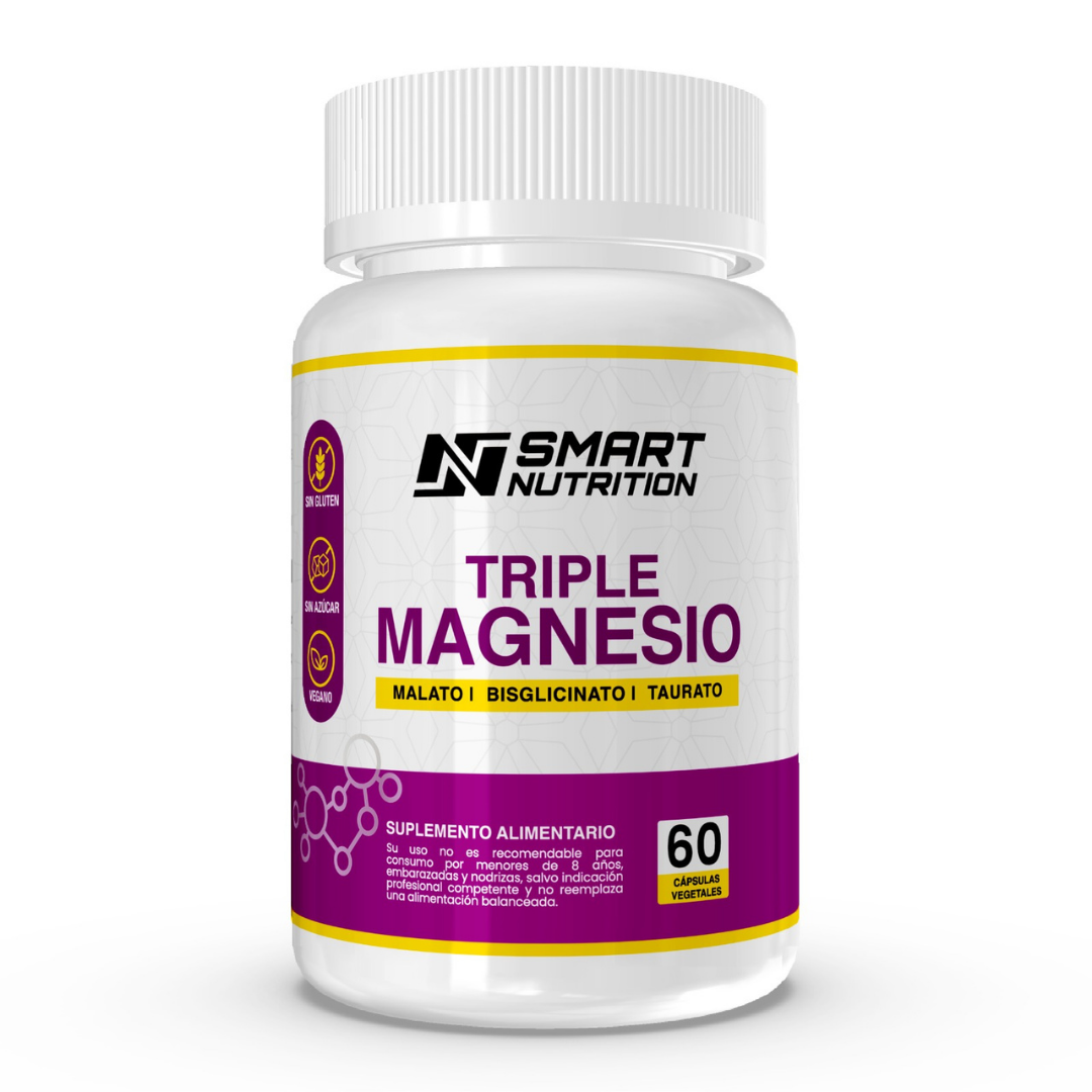 Triple Magnesio(malato, Bisglicinato, Taurato) - 60 Capsulas SmartNutrition